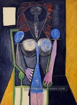 Femme dans un fauteuil 1946 Cubisme Peinture à l'huile